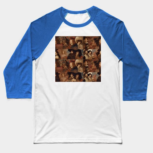 Rembrandt Paintings Mashup Baseball T-Shirt by Grassroots Green